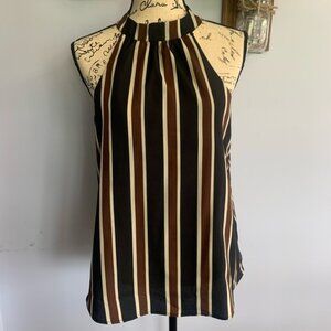 Gilli Stripe Blouse High Neck